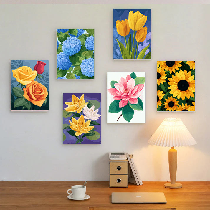 6 Mini PBN -Floral Palette: A Set of Six