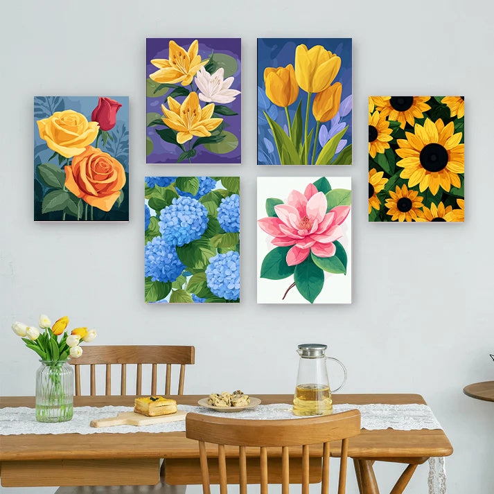 6 Mini PBN -Floral Palette: A Set of Six