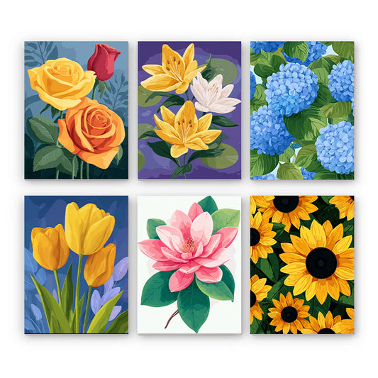 6 Mini PBN -Floral Palette: A Set of Six