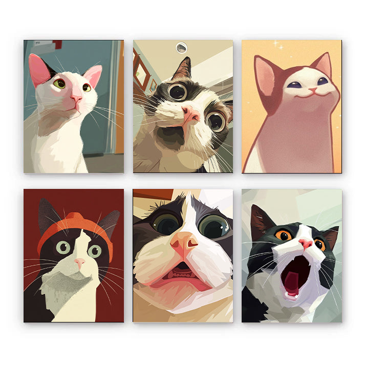 6 Mini PBN -Cute Cat: Strange Expressions