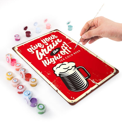 Rest and Drink Cold Beer - Metal Tin Sign Paint