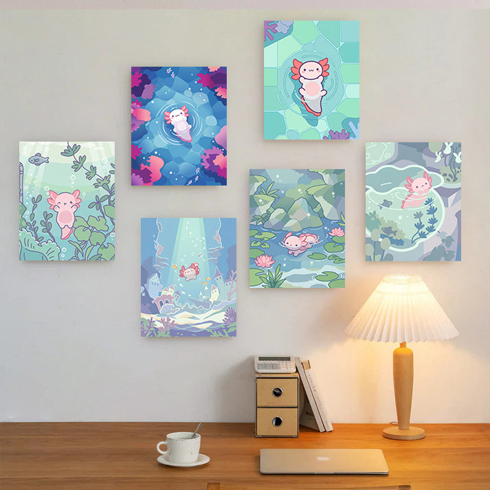 6 Mini PBN -Axolotl’s Aqua Dream