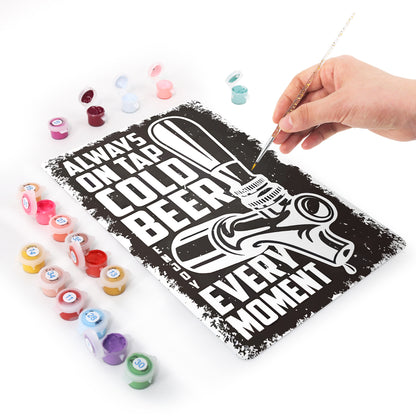 Drink Cold Beer - Metal Tin Sign Paint