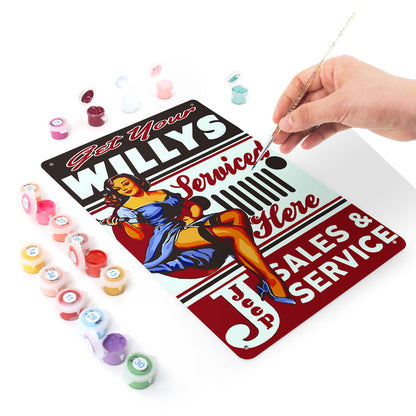 Sales and Service - Metal Tin Sign Paint