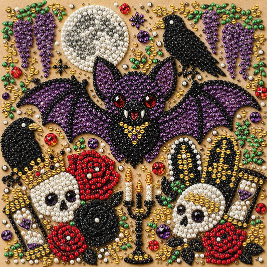 Halloween Diamond Art Kit, Black Cat Pearl Bead Painting Craft, DIY Pearl Diamond Art for Adults, Spooky Cute Halloween Gift for Her