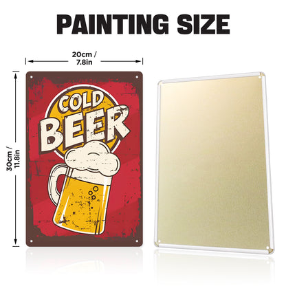 Cool Beer - Metal Tin Sign Paint