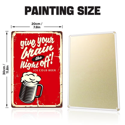 Rest and Drink Cold Beer - Metal Tin Sign Paint