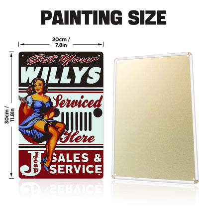 Sales and Service - Metal Tin Sign Paint