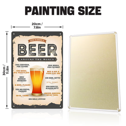 Drink Beer - Metal Tin Sign Paint