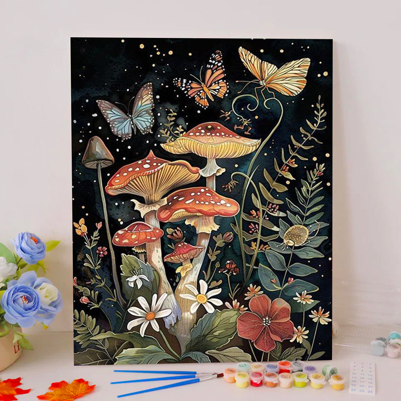 Butterflies Among the Fungi - Paint by Numbers Kits