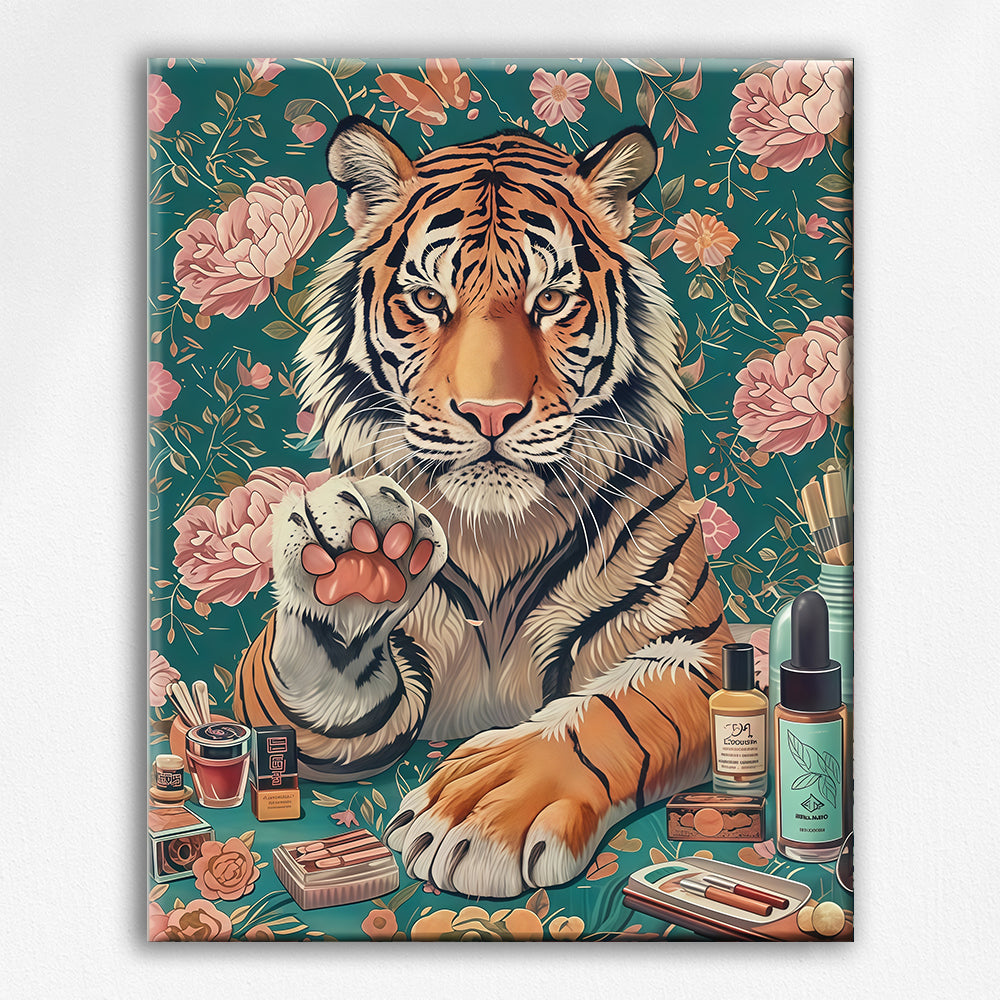 Tiger’s Glamorous Floral Vanity
