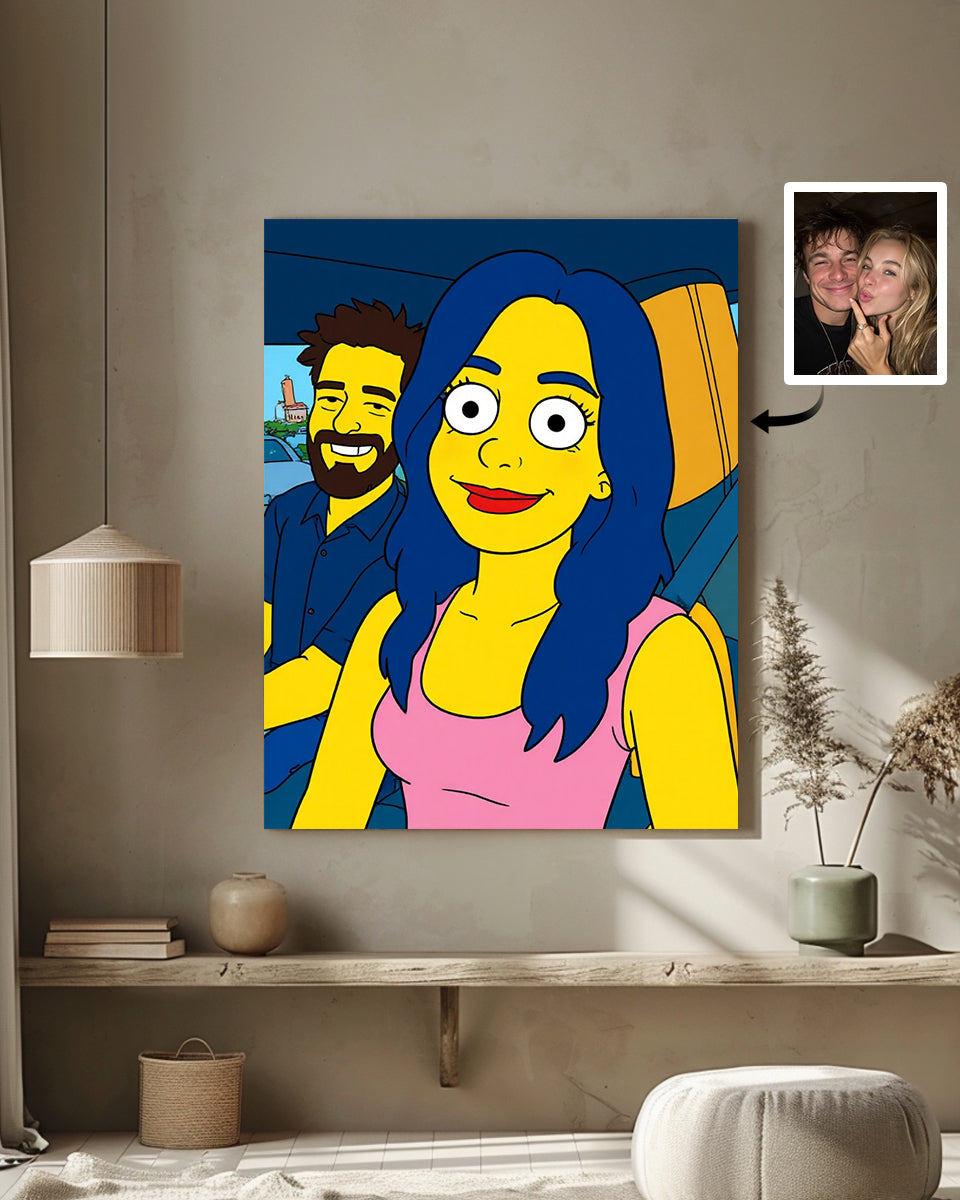AI The Simpsons Style Art From Your Photo - Custom Paint by Numbers