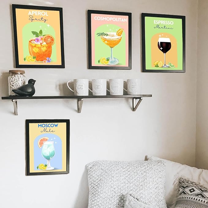 6 Mini PBN - Cocktail Series  Framed