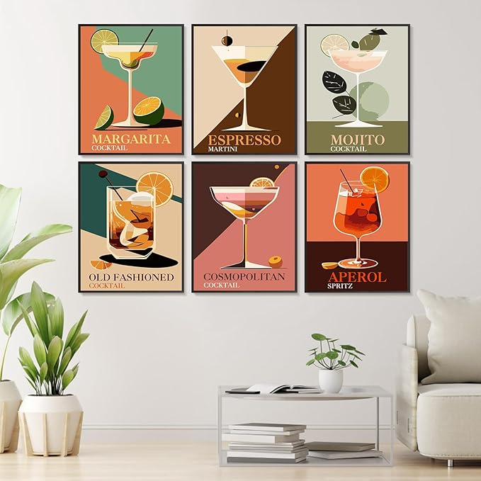 6 Mini PBN - Cocktail Series  Framed #3