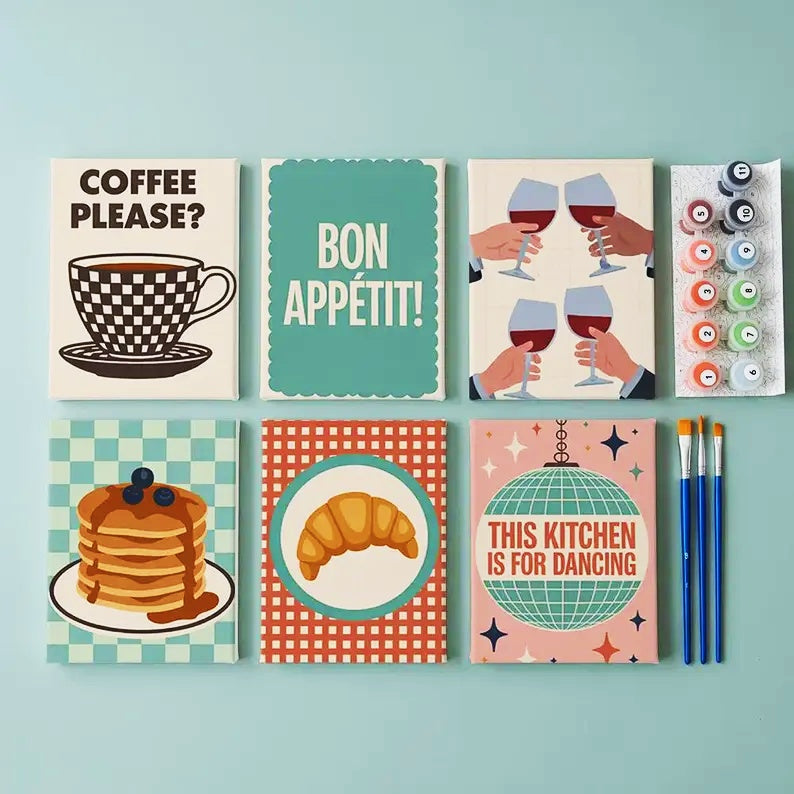 6 Mini PBN - Croissants and muffins Framed