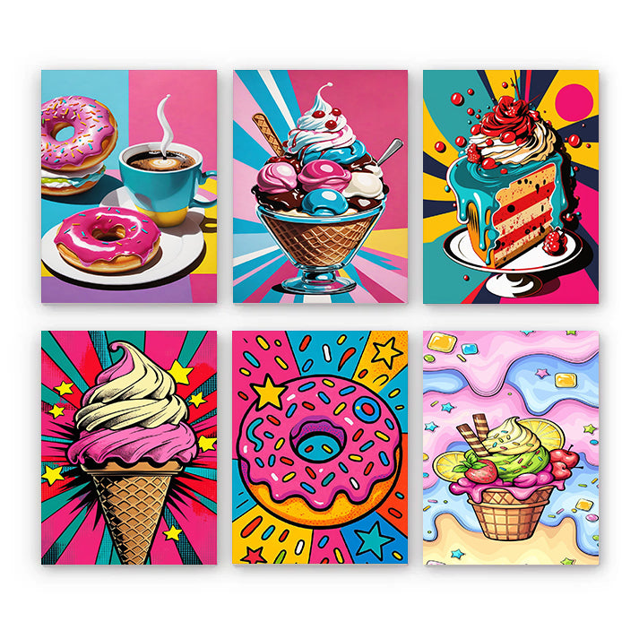 6 Mini PBN - Dessert Bomb Set framed