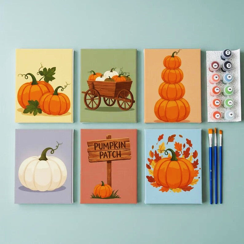 6 Mini PBN - Pumpkin series  Framed