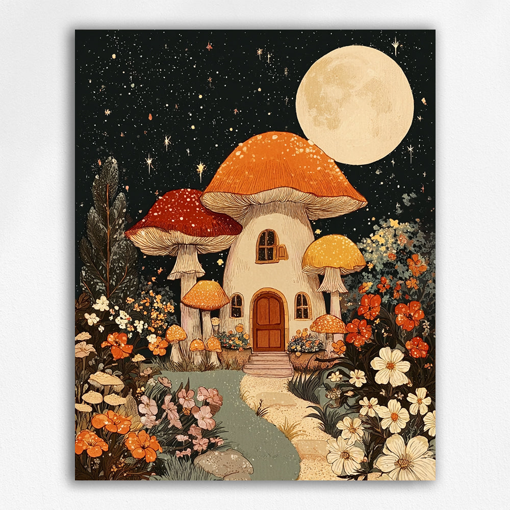 Fairy Mushroom House - Paint by Numbers Kits