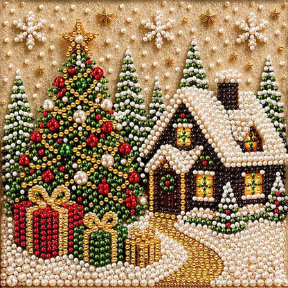 Christmas Diamond Art Kit, Cute Santa Pearl Bead Painting Craft, DIY Pearl Diamond Painting for Adults Beginners, Holiday Home Decor Gift