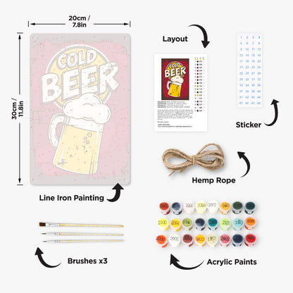 Cool Beer - Metal Tin Sign Paint