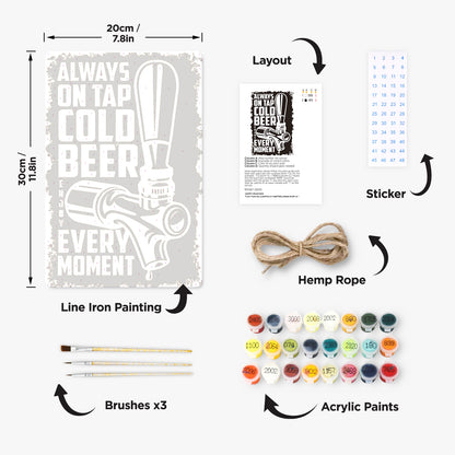 Drink Cold Beer - Metal Tin Sign Paint