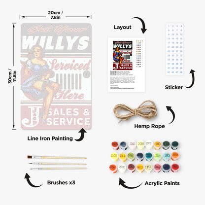 Sales and Service - Metal Tin Sign Paint