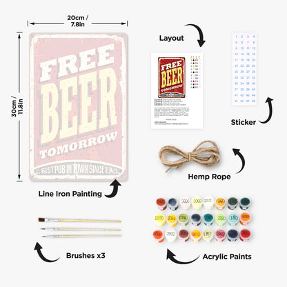 Free Beer - Metal Tin Sign Paint