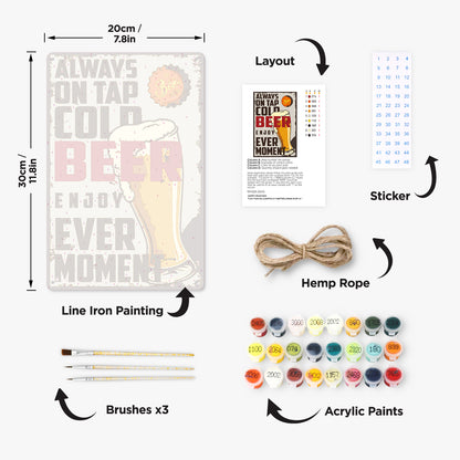 Enjoy a Cold Beer - Metal Tin Sign Paint