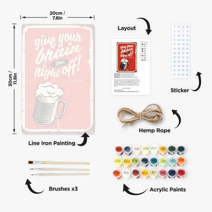 Rest and Drink Cold Beer - Metal Tin Sign Paint