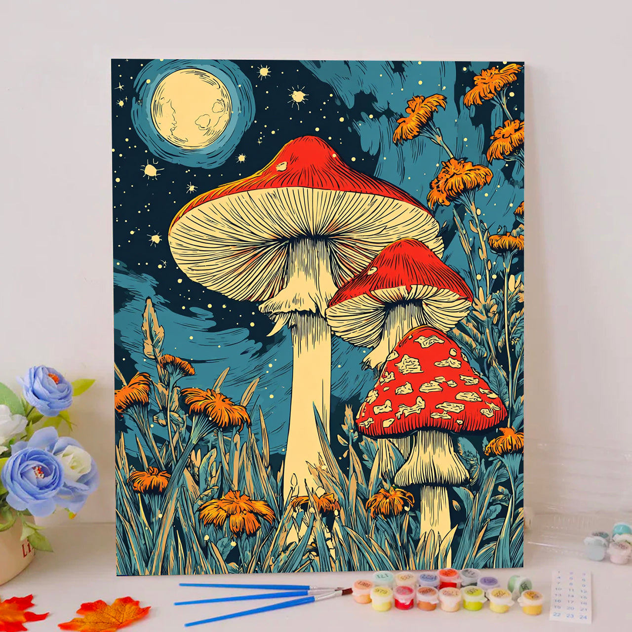 Mushrooms in the Night - Paint by Numbers Kits