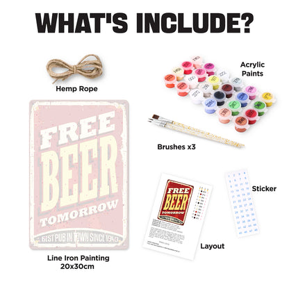 Free Beer - Metal Tin Sign Paint