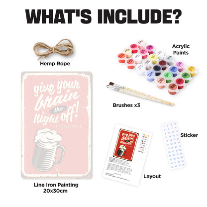 Rest and Drink Cold Beer - Metal Tin Sign Paint