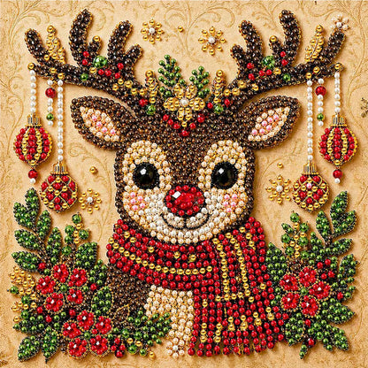 Christmas Diamond Art Kit, Cute Santa Pearl Bead Painting Craft, DIY Pearl Diamond Painting for Adults Beginners, Holiday Home Decor Gift