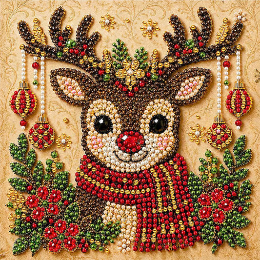 Christmas Diamond Art Kit, Cute Santa Pearl Bead Painting Craft, DIY Pearl Diamond Painting for Adults Beginners, Holiday Home Decor Gift
