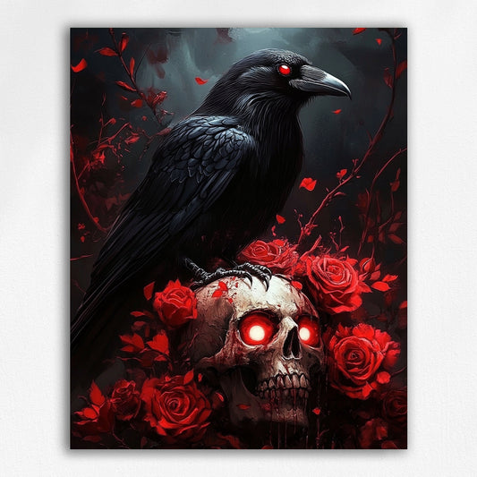 Raven & Bloodrose Skull