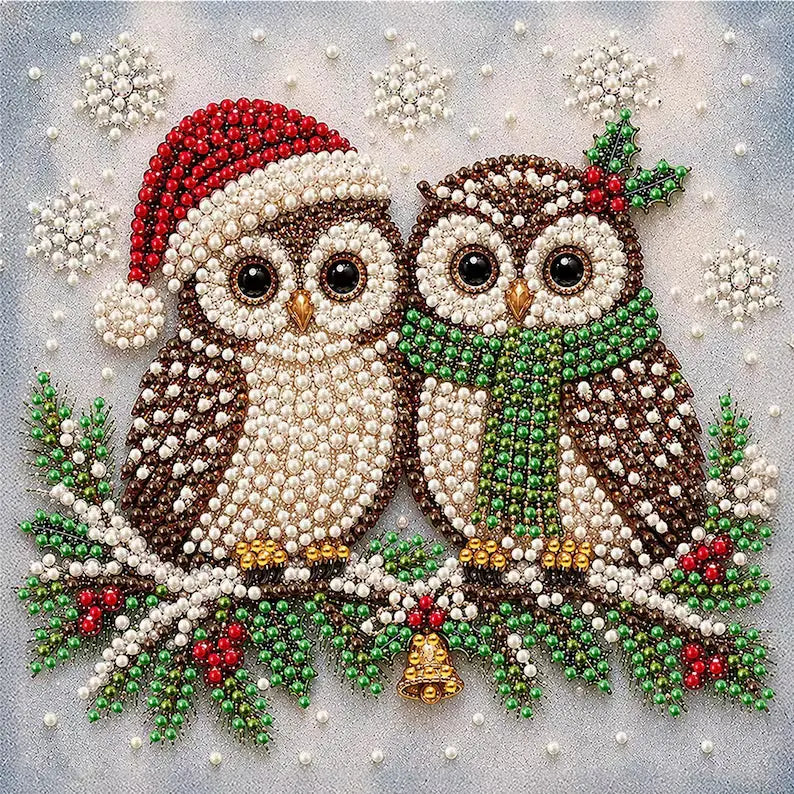 Christmas Diamond Art Kit, Cute Santa Pearl Bead Painting Craft, DIY Pearl Diamond Painting for Adults Beginners, Holiday Home Decor Gift