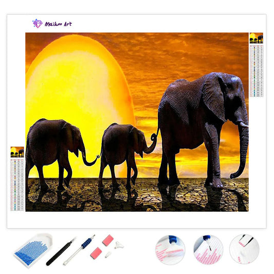 Een club olifanten van Maikoo™ Diamond Painting Kit