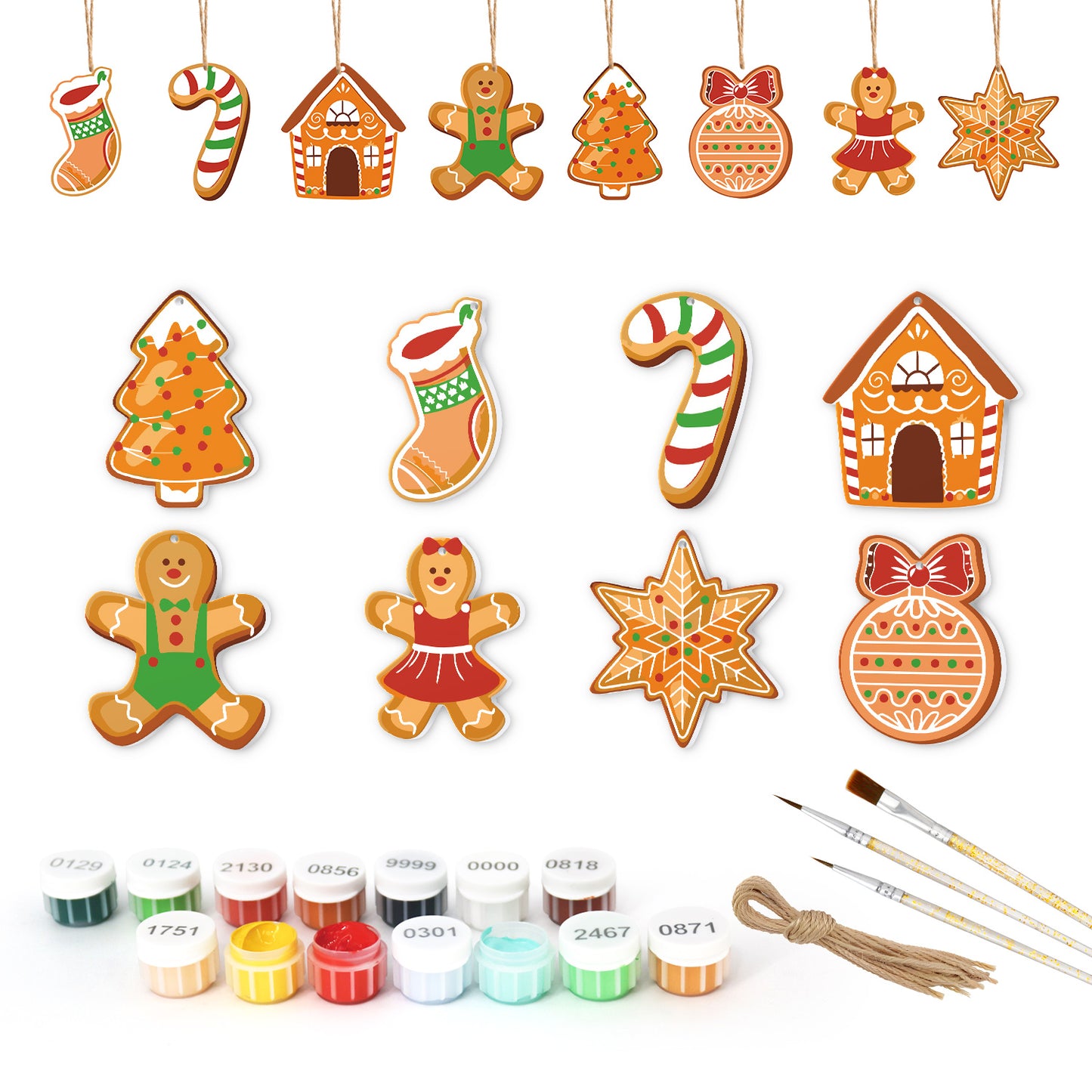 Bear PBN Christmas Ornaments