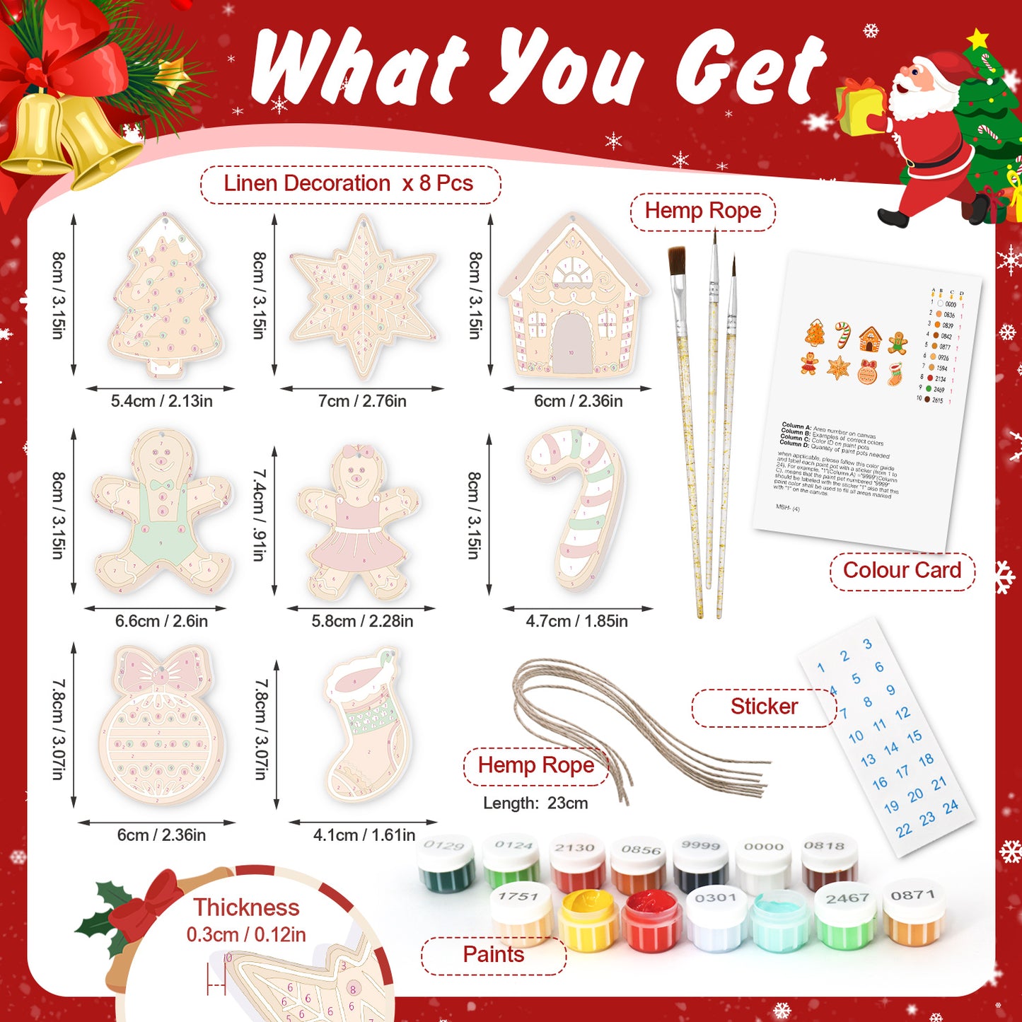 Bear PBN Christmas Ornaments