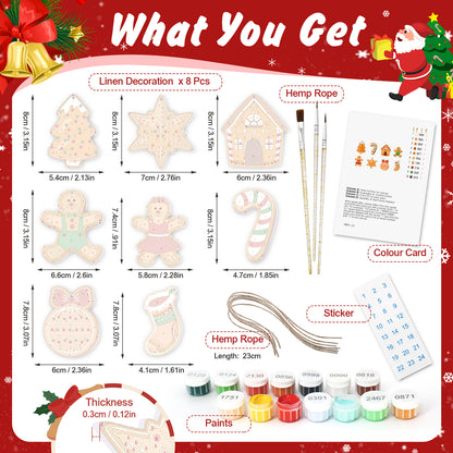 Bear PBN Christmas Ornaments