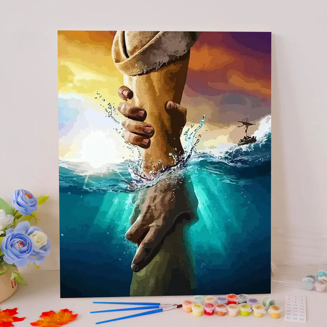 Big hand at sea Paint by Numbers