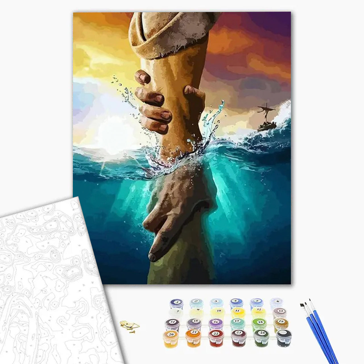 Big hand at sea Paint by Numbers