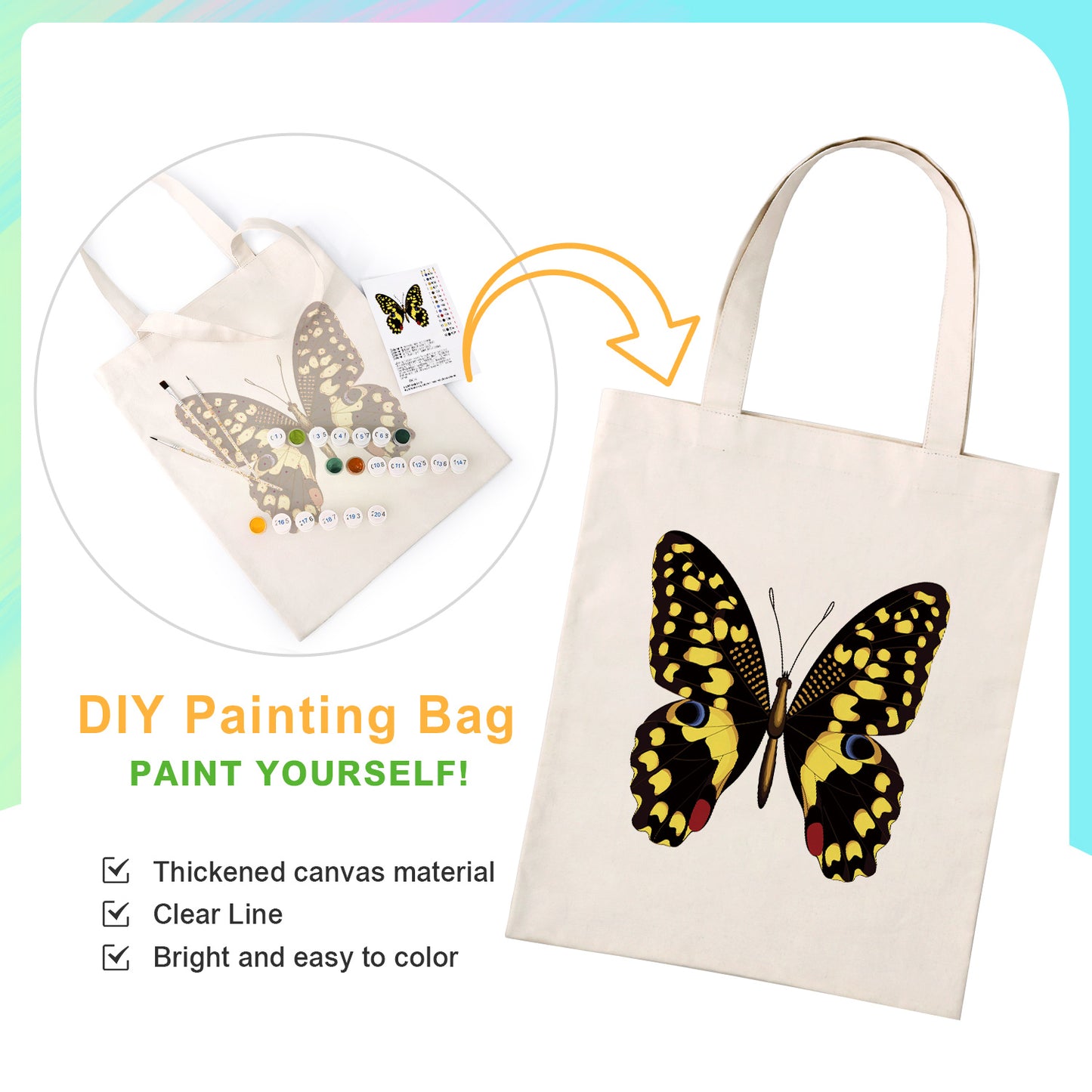 Black Butterfly PBN Bag