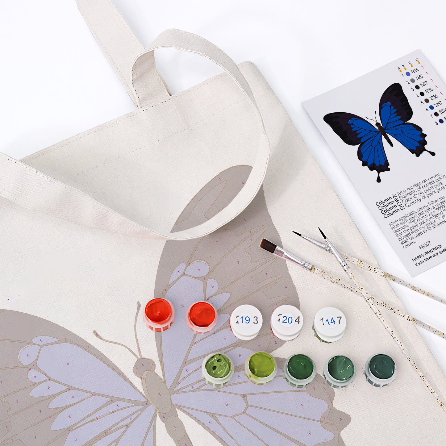 Blue Butterfly PBN Bag