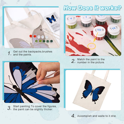 Blue Butterfly PBN Bag