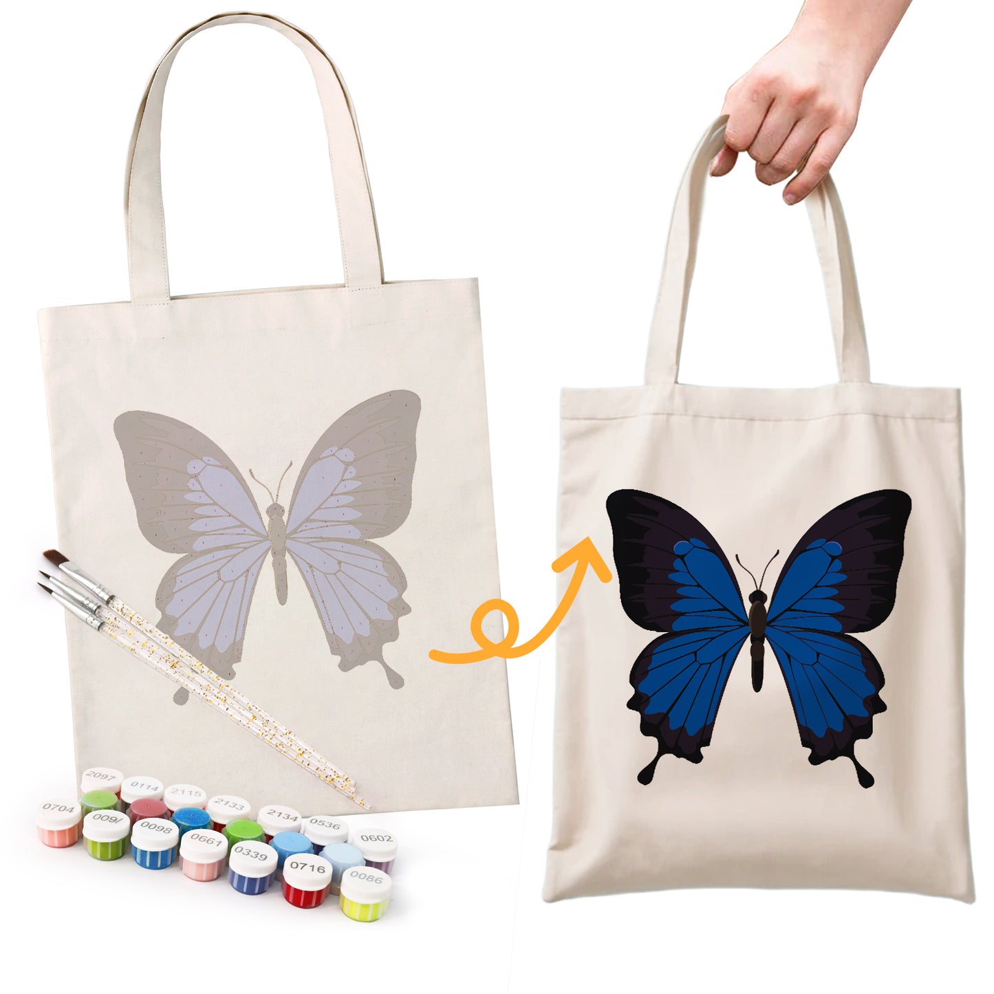 Blue Butterfly PBN Bag