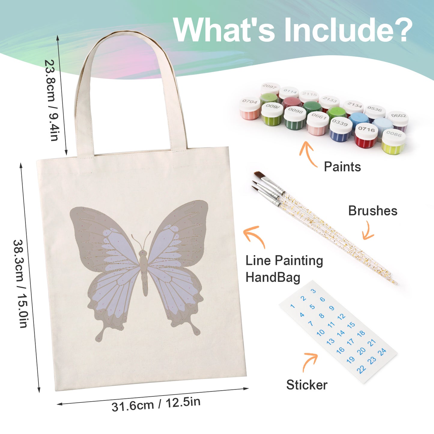 Blue Butterfly PBN Bag