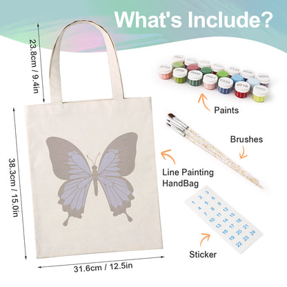 Blue Butterfly PBN Bag