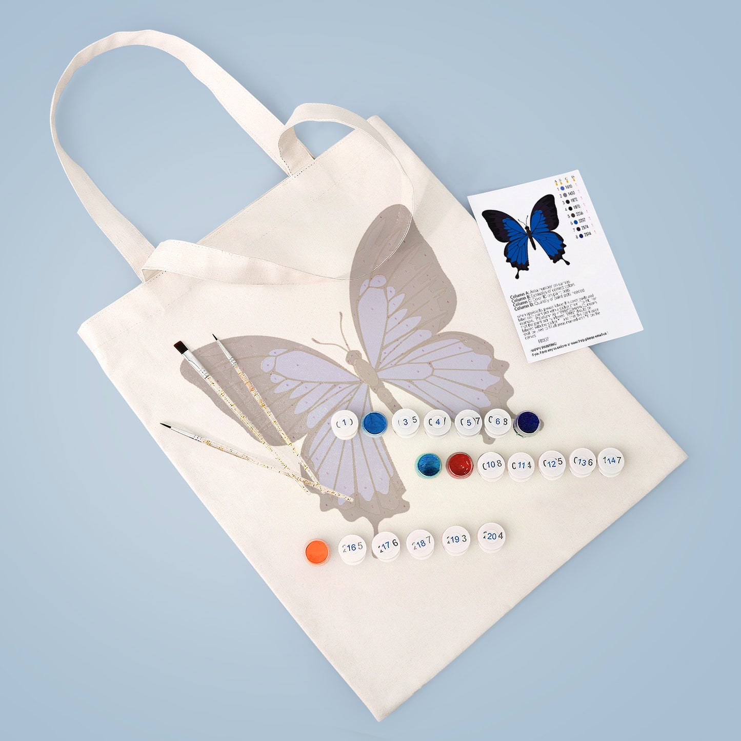 Blue Butterfly PBN Bag