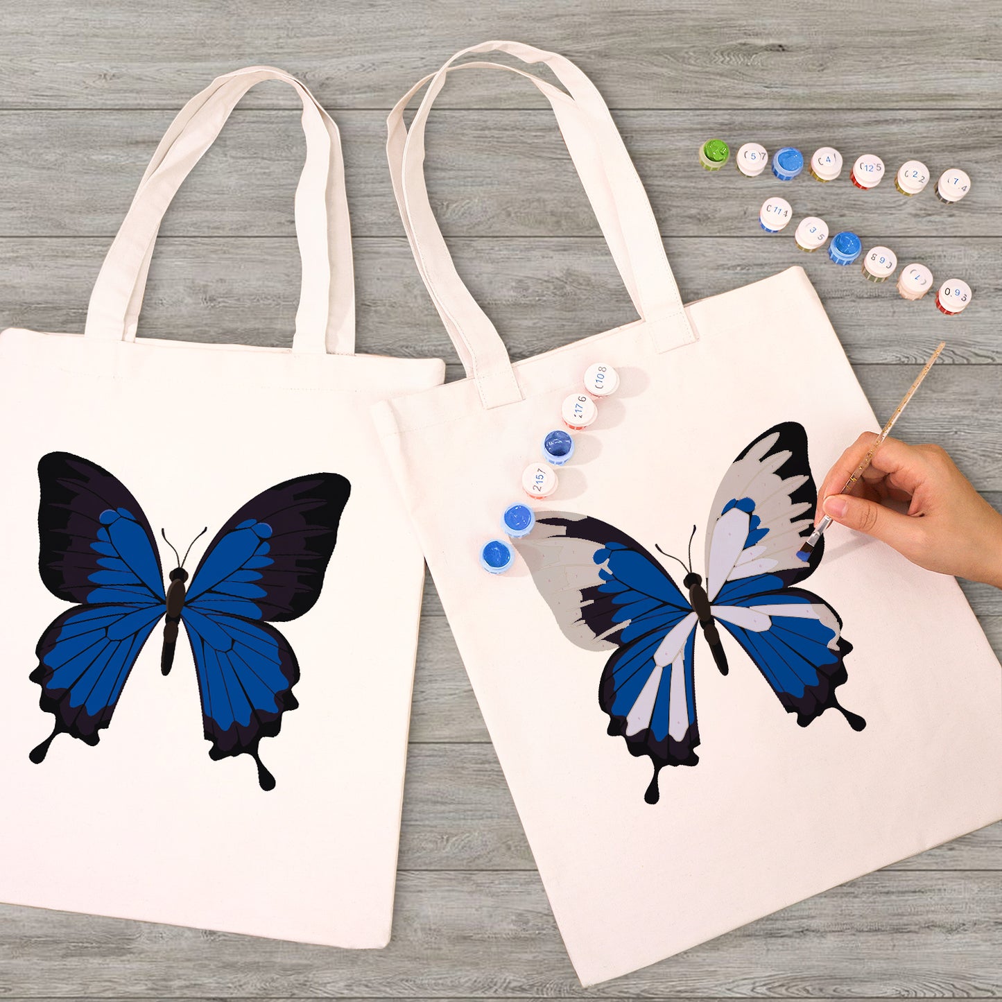 Blue Butterfly PBN Bag